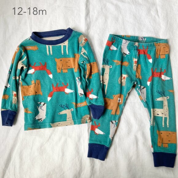 (🎨$3 PLAY) Carter's 12-18 Months Forest Animals Pajamas Long Sleeve Pants Set - Picture 1 of 3